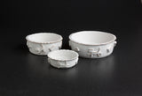 Dog Food/Water Bowl - French White